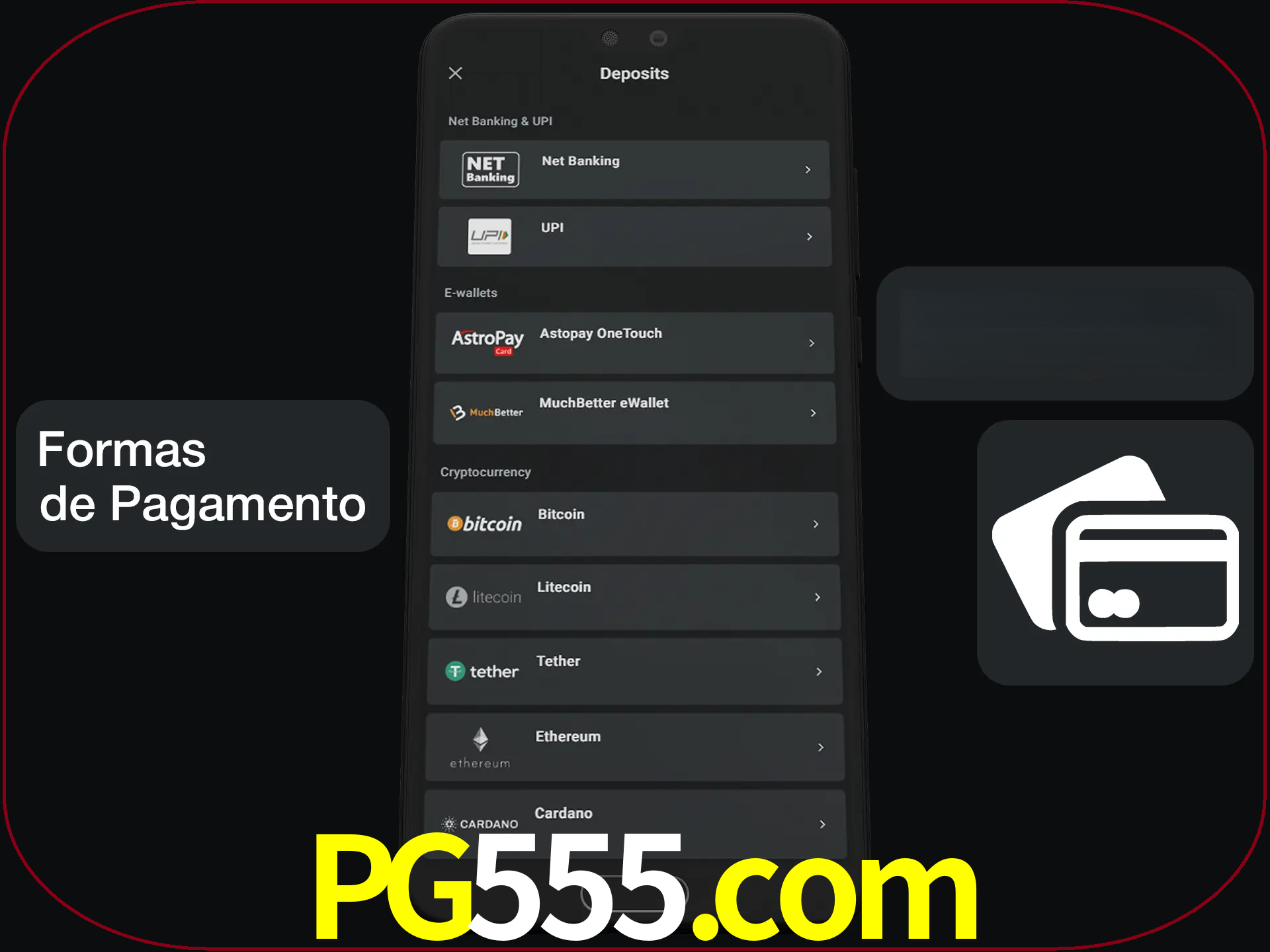 Escolha a forma de pagamento de sua preferência.